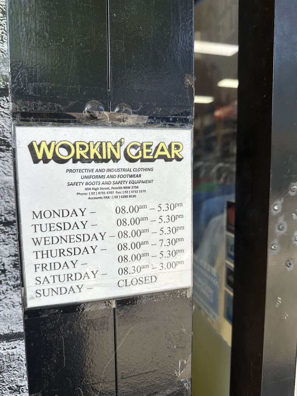 Workin' Gear — recent work clothes store photo in Penrith NSW 2750, NSW (Google Business Profile)