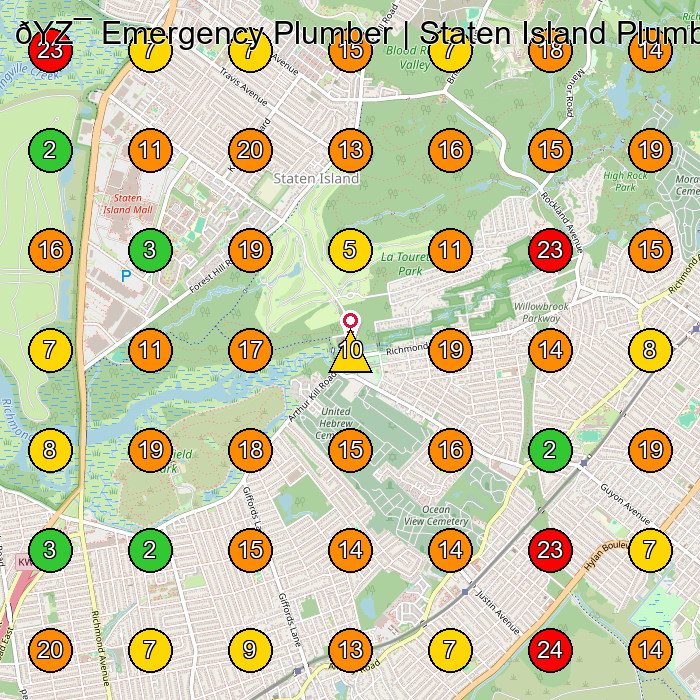 Z¯ Emergency Plumber | Staten Island Plumbing & Heating Corporation Plumber GeoGrid ranking map for None