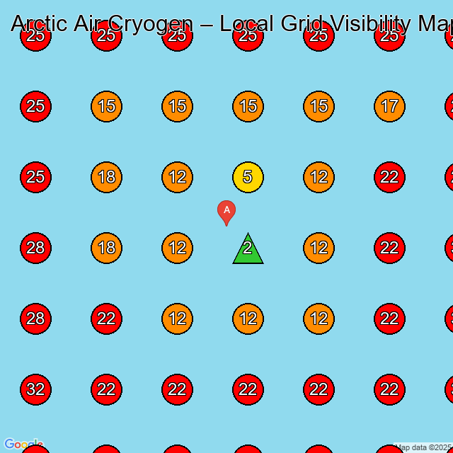 Arctic Air Cryogen GeoGrid visibility map for E-Commerce Service in None