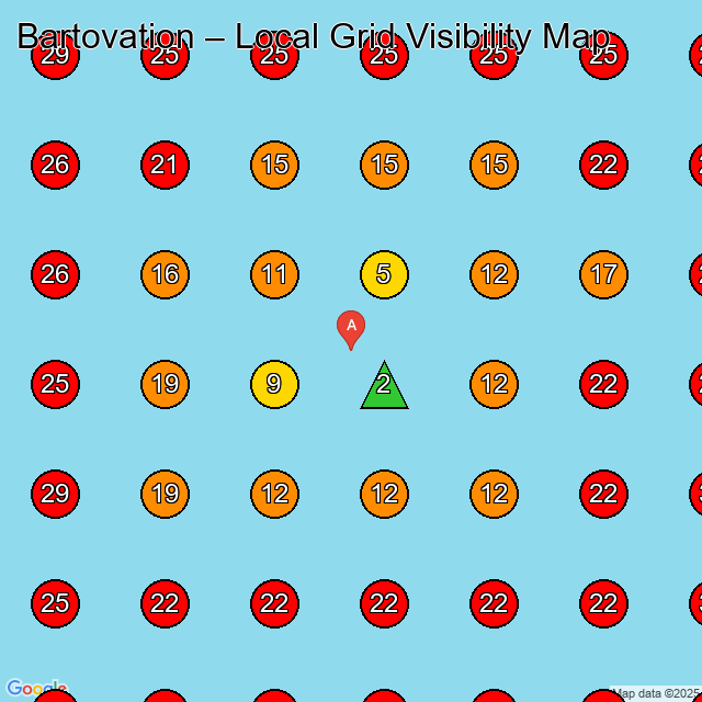 Bartovation GeoGrid visibility map for E-Commerce Service in None