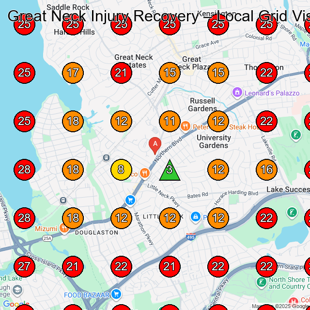 Great Neck Injury Recovery GeoGrid visibility map for Physical Therapist in Little Neck