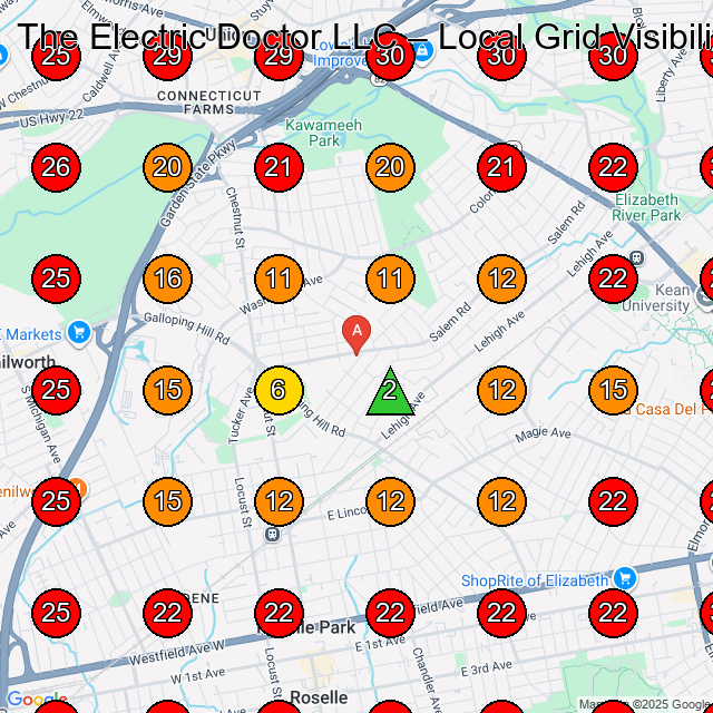 The Electric Doctor LLC GeoGrid visibility map for Electrician in Union