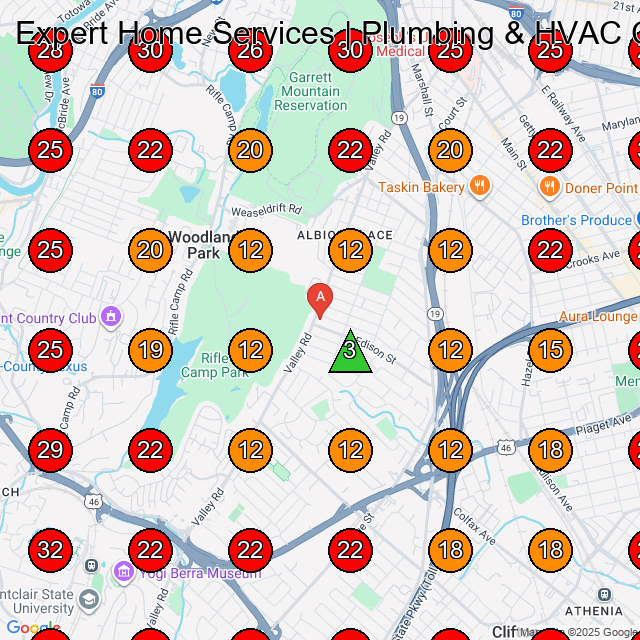 Expert Home Services | Plumbing & HVAC Contractor GeoGrid visibility map for Air Conditioning Contractor in Ho-Ho-Kus