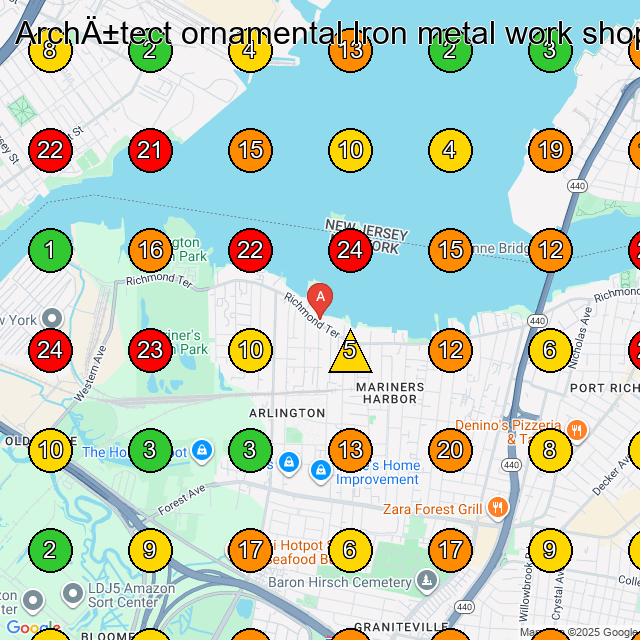 Archıtect ornamental Iron metal work shop Manufacturer GeoGrid ranking map for Staten Island NY