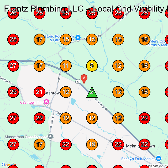 Frantz Plumbing LLC GeoGrid visibility map for Asphalt Contractor in None