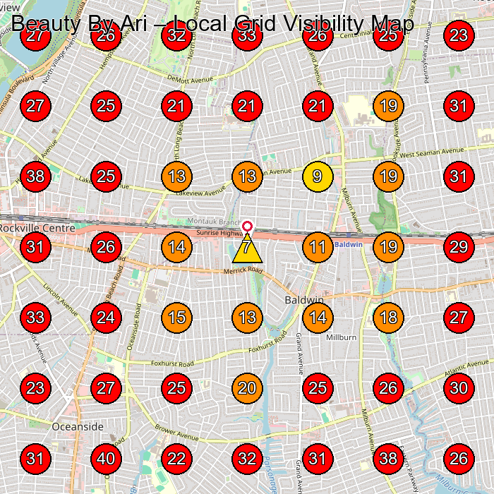 Beauty By Ari GeoGrid visibility map for Spa in None