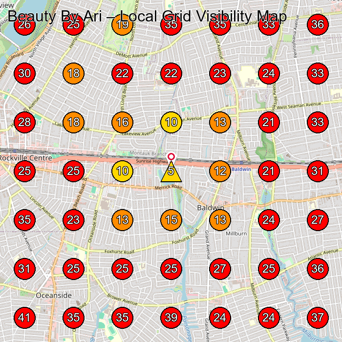 Beauty By Ari GeoGrid visibility map for Spa in None