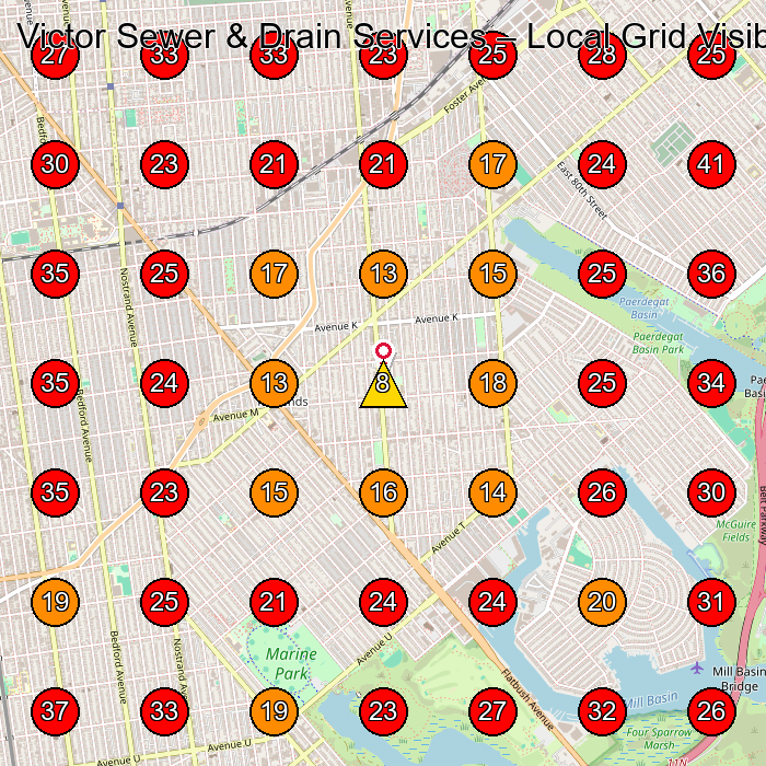 Victor Sewer & Drain Services GeoGrid visibility map for Plumber in Brooklyn