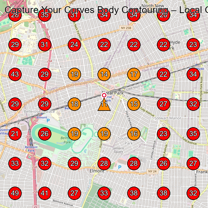 Capture Your Curves Body Contouring GeoGrid visibility map for Spa in Floral Park