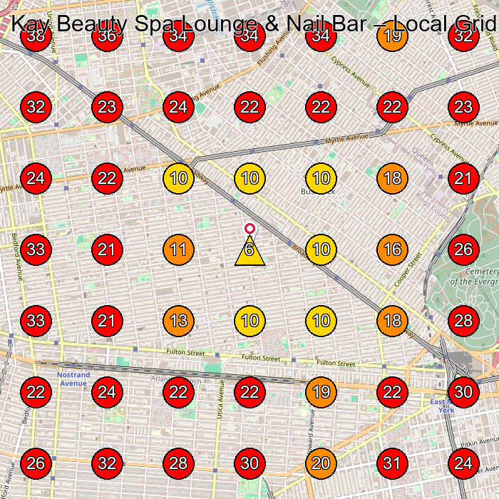 Kay Beauty Spa Lounge & Nail Bar GeoGrid visibility map for Training Centre in Brooklyn