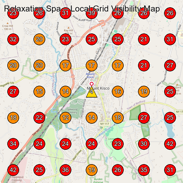 Relaxation Spa GeoGrid visibility map for Spa in Somers