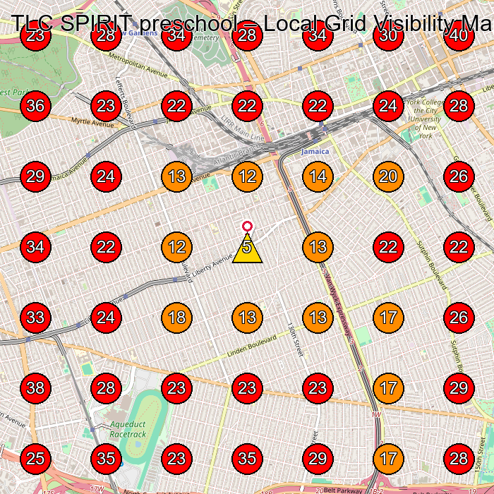 TLC SPIRIT preschool GeoGrid visibility map for Preschool in Jamaica