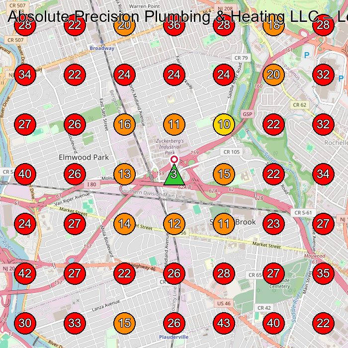 Absolute Precision Plumbing & Heating LLC GeoGrid visibility map for Fontanero in None