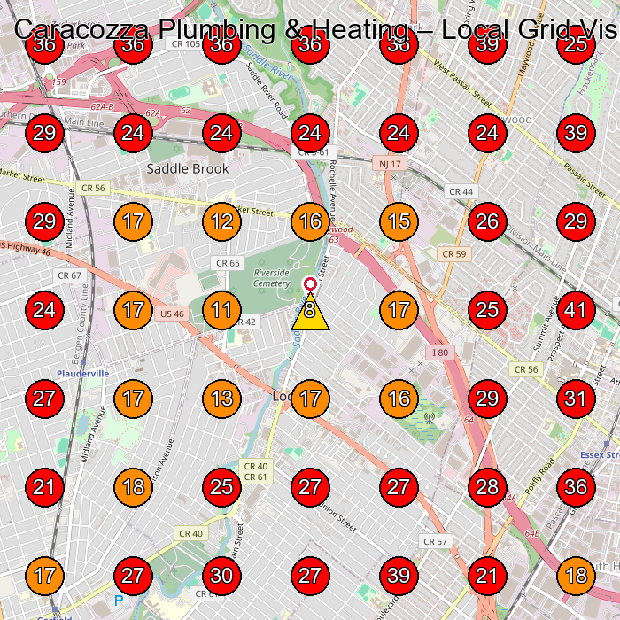 Caracozza Plumbing & Heating GeoGrid visibility map for Fontanero in None