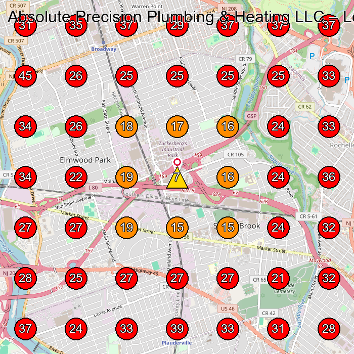 Absolute Precision Plumbing & Heating LLC GeoGrid visibility map for Fontanero in None