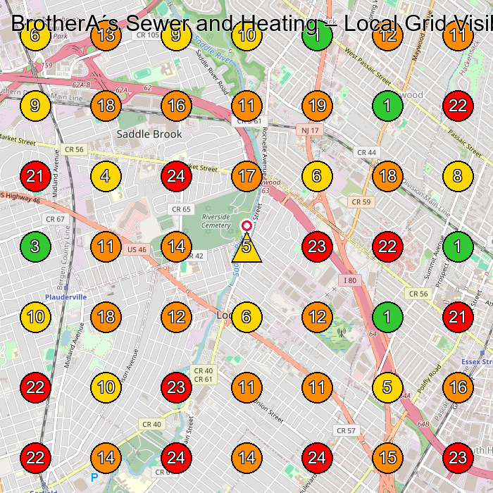 BrotherA´s Sewer and Heating Fontanero GeoGrid ranking map for None