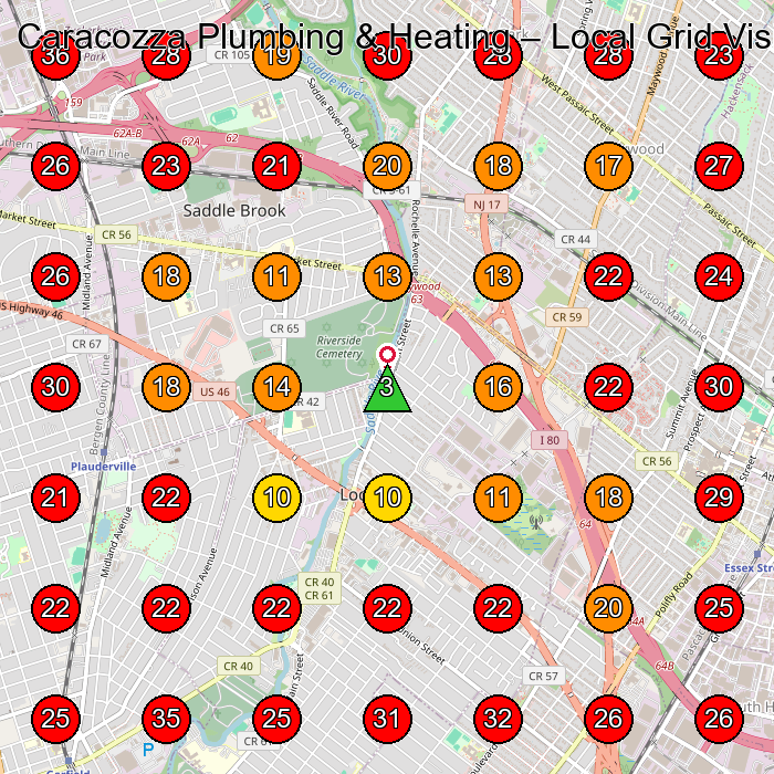 Caracozza Plumbing & Heating GeoGrid visibility map for Fontanero in None
