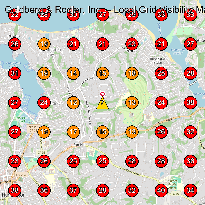 Goldberg & Rodler, Inc. GeoGrid visibility map for Landscaper in East Northport