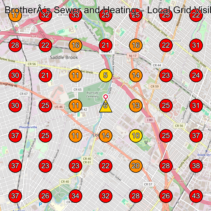BrotherÂ´s Sewer and Heating GeoGrid visibility map for Plumber in None