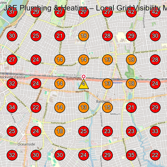 J&E Plumbing & Heating GeoGrid visibility map for Plumber in Freeport