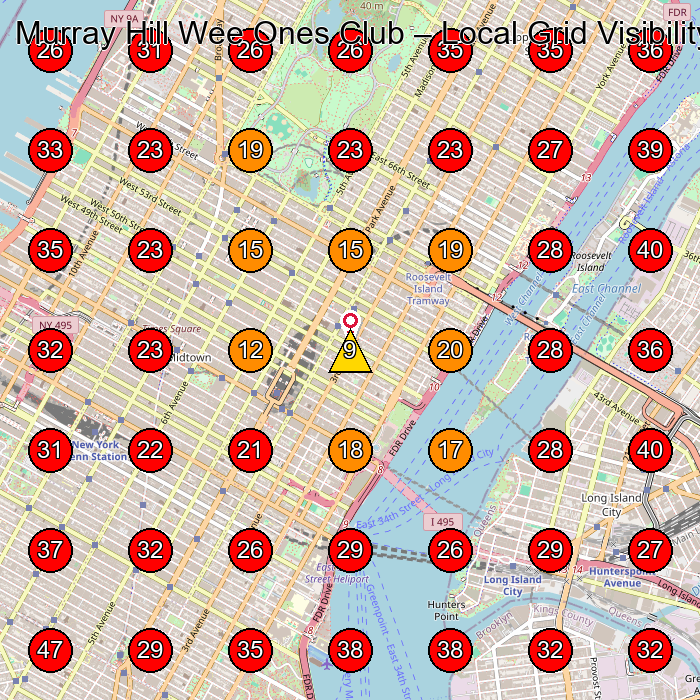 Murray Hill Wee Ones Club GeoGrid visibility map for Preschool in New York