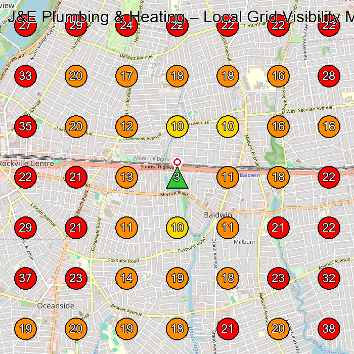 J&E Plumbing & Heating GeoGrid visibility map for Plumber in Oceanside