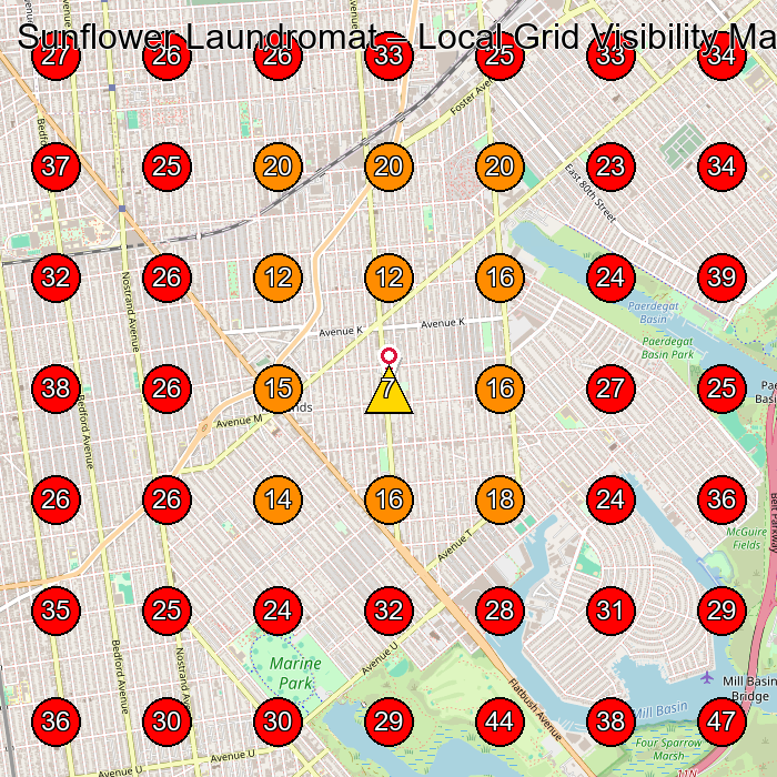 Sunflower Laundromat GeoGrid visibility map for Laundry Service in None