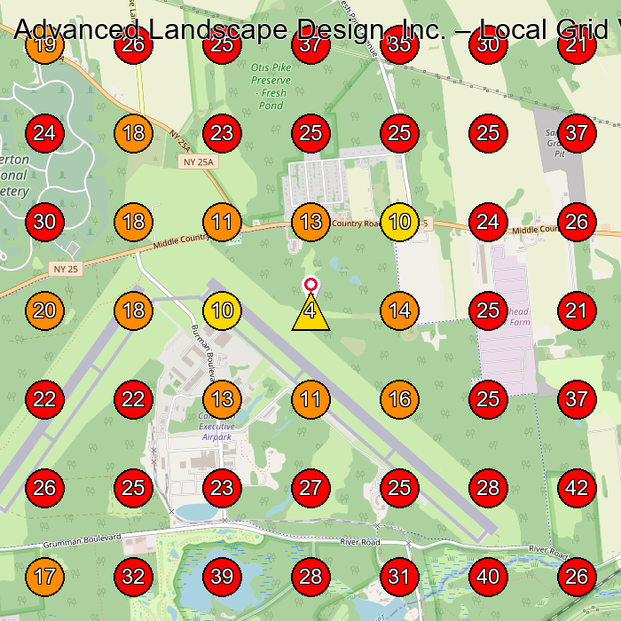 Advanced Landscape Design, Inc. GeoGrid visibility map for Landscaper in None