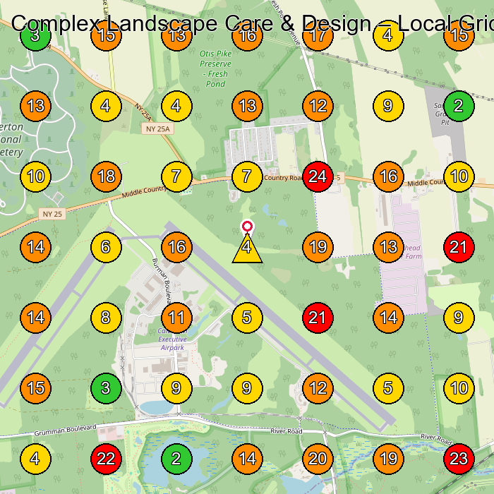 Complex Landscape Care & Design Landscaper GeoGrid ranking map for None