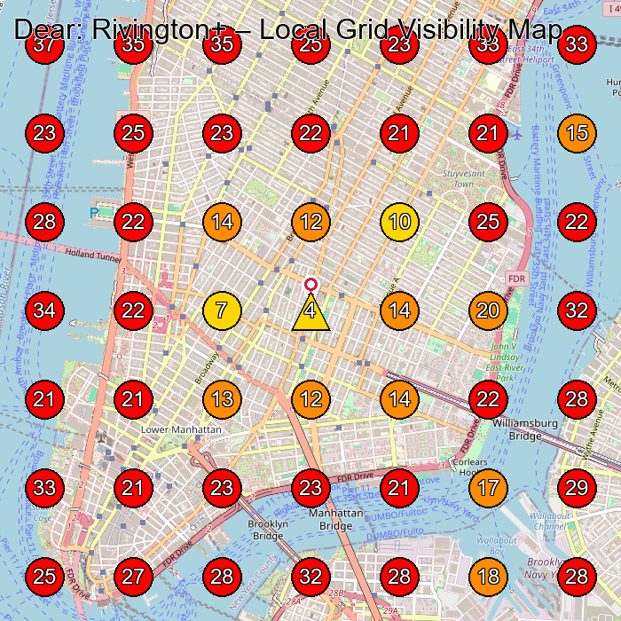 Dear: Rivington+ GeoGrid visibility map for Boutique in New York