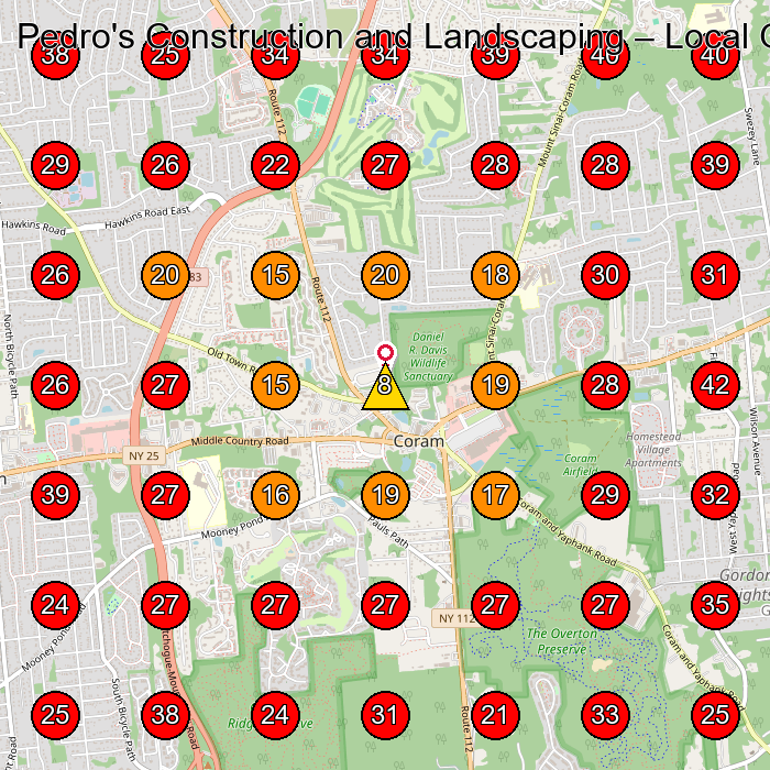 Pedro's Construction and Landscaping GeoGrid visibility map for After School Program in Coram