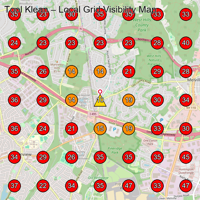 Tool Klean GeoGrid visibility map for Manufacturer in Plainview