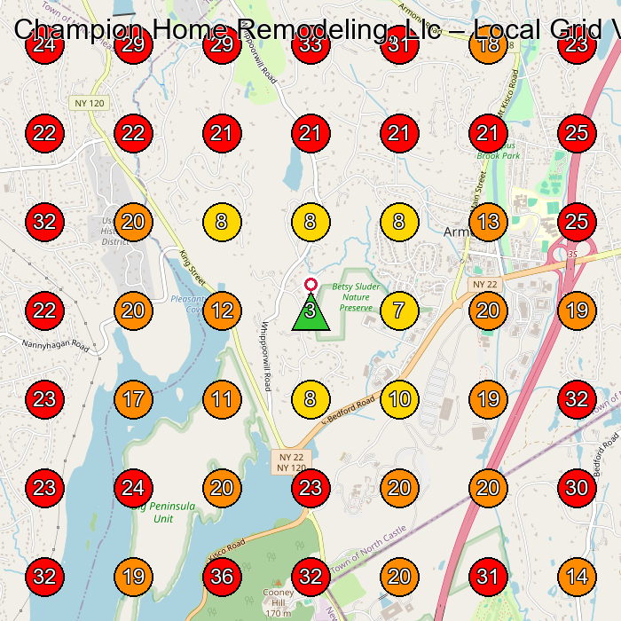 Champion Home Remodeling, Llc GeoGrid visibility map for General Contractor in None