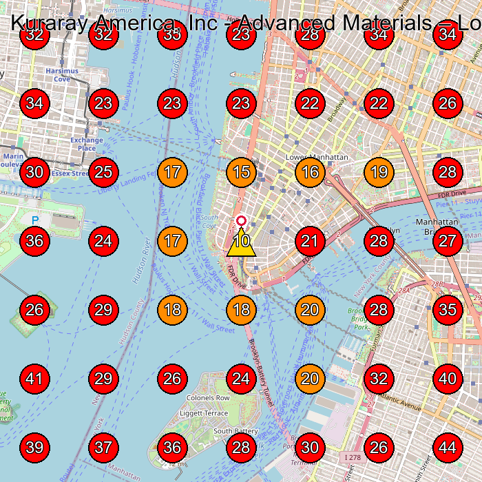 Kuraray America, Inc - Advanced Materials GeoGrid visibility map for Screen Printer in New York