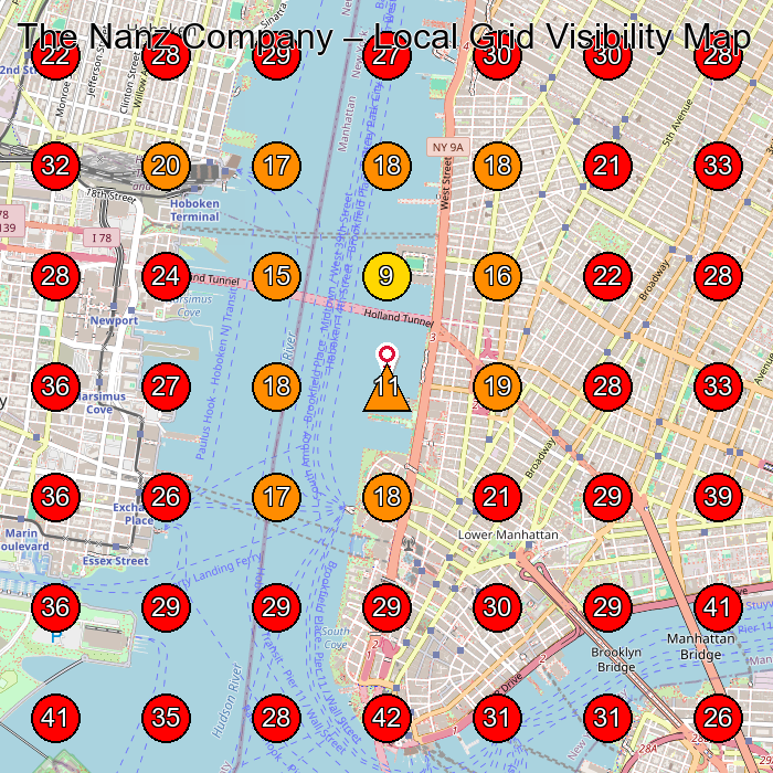 The Nanz Company GeoGrid visibility map for Screen Printer in New York