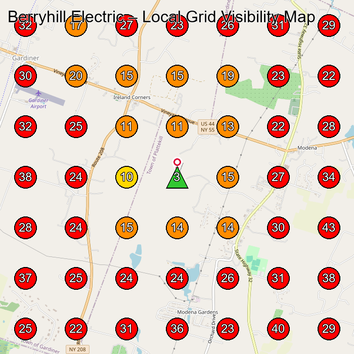 Berryhill Electric GeoGrid visibility map for Landscape Designer in Modena