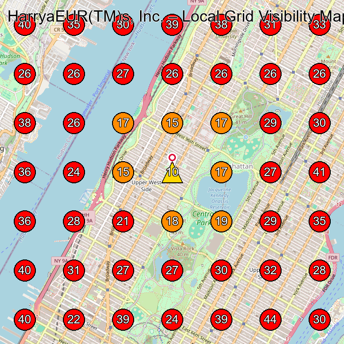 HarryaEUR(TM)s, Inc. GeoGrid visibility map for Manufacturer in North Bergen