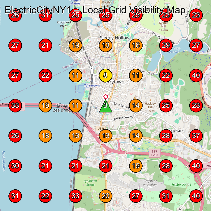 ElectricCityNY1 GeoGrid visibility map for Electrician in Elmsford