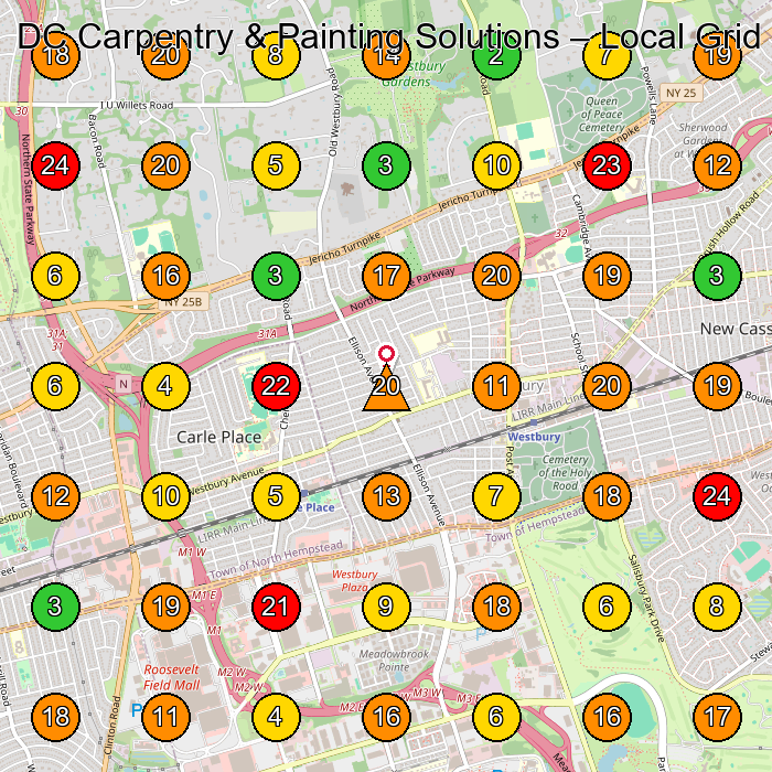 DC Carpentry & Painting Solutions Carpenter GeoGrid ranking map for None