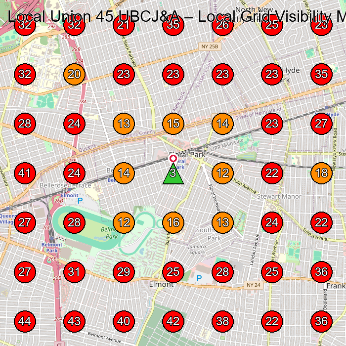 Local Union 45 UBCJ&A GeoGrid visibility map for Carpenter in None