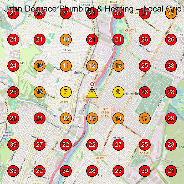 John Degrace Plumbing & Heating GeoGrid visibility map for Plumber in Lyndhurst