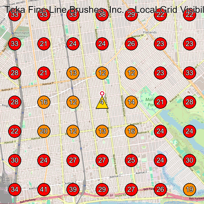 Teka Fine Line Brushes, Inc. GeoGrid visibility map for Manufacturer in Brooklyn