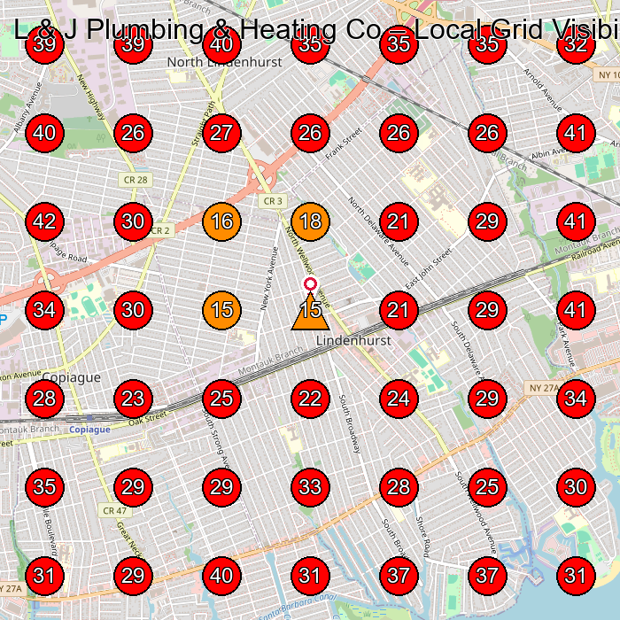 L & J Plumbing & Heating Co GeoGrid visibility map for Plumber in Lindenhurst