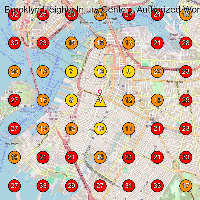 Brooklyn Heights Injury Center | Authorized Workers Comp & No-fault Doctor GeoGrid visibility map for Physical Therapist in Brooklyn