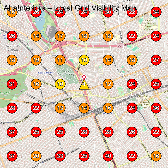 Aha!nteriors GeoGrid visibility map for Carpenter in Brooklyn