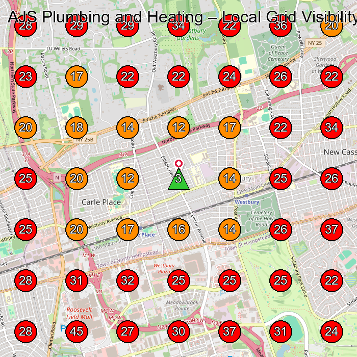 AJS Plumbing and Heating GeoGrid visibility map for Air Duct Cleaning Service in None