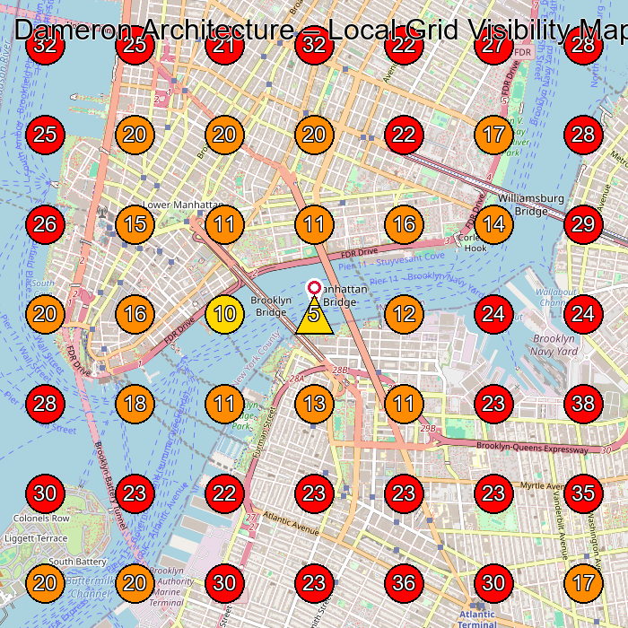 Dameron Architecture GeoGrid visibility map for Air Compressor Repair Service in Brooklyn