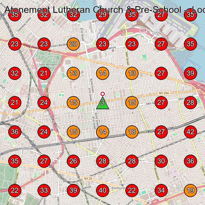 Atonement Lutheran Church & Pre-School GeoGrid visibility map for Pintura in East Elmhurst