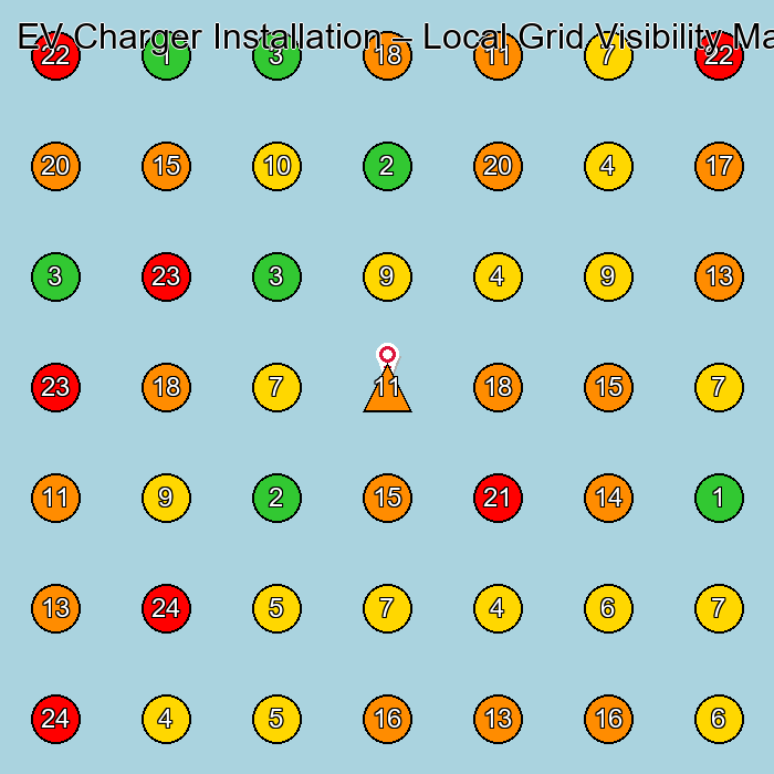 EV Charger Installation Electrician GeoGrid ranking map for None