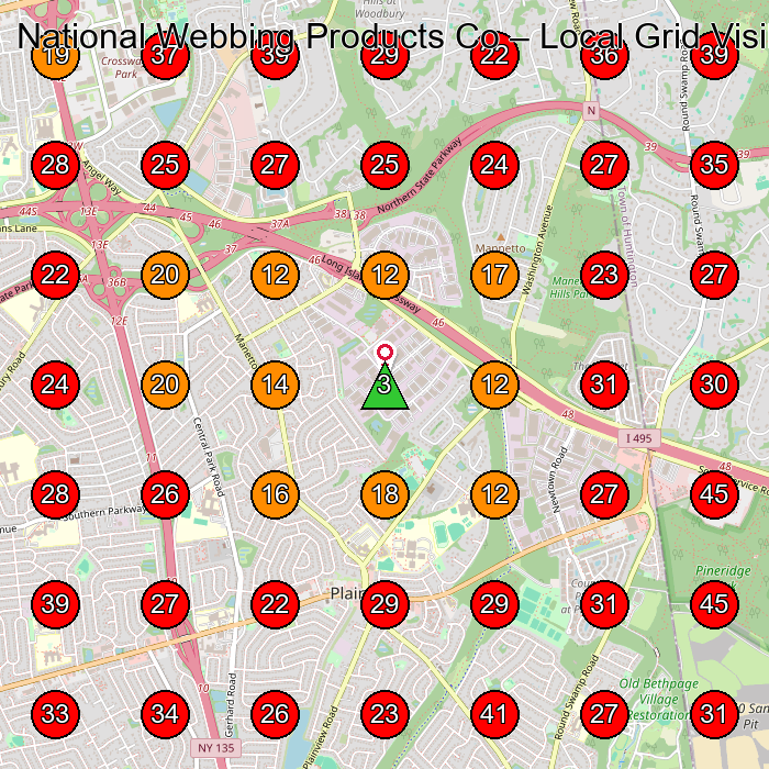 National Webbing Products Co GeoGrid visibility map for Manufacturer in Plainview